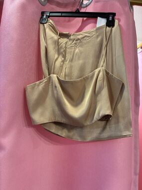 Free People Gold Strapless Bustier and skirt